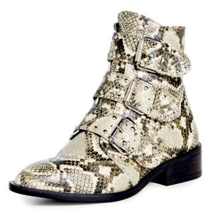 STEVEN, Steve Madden Heller snakeskin moto style bootie, size 7.5